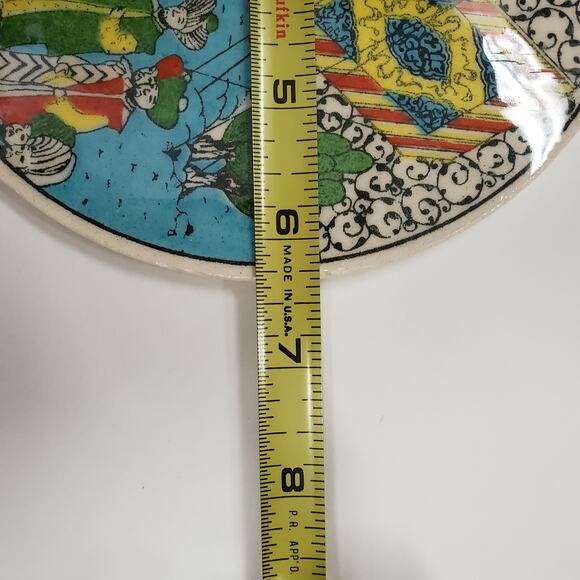 Vintage Set/6 Turkish Ceramic Tiles-Artist Signed Iznik Grand Caglar, 6.25 Round - Picture 5 of 5